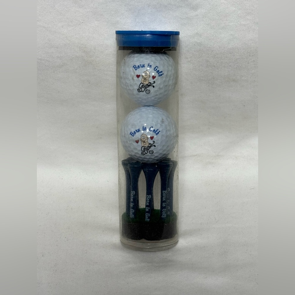 Golf Ball and Tee Set - Blue and White